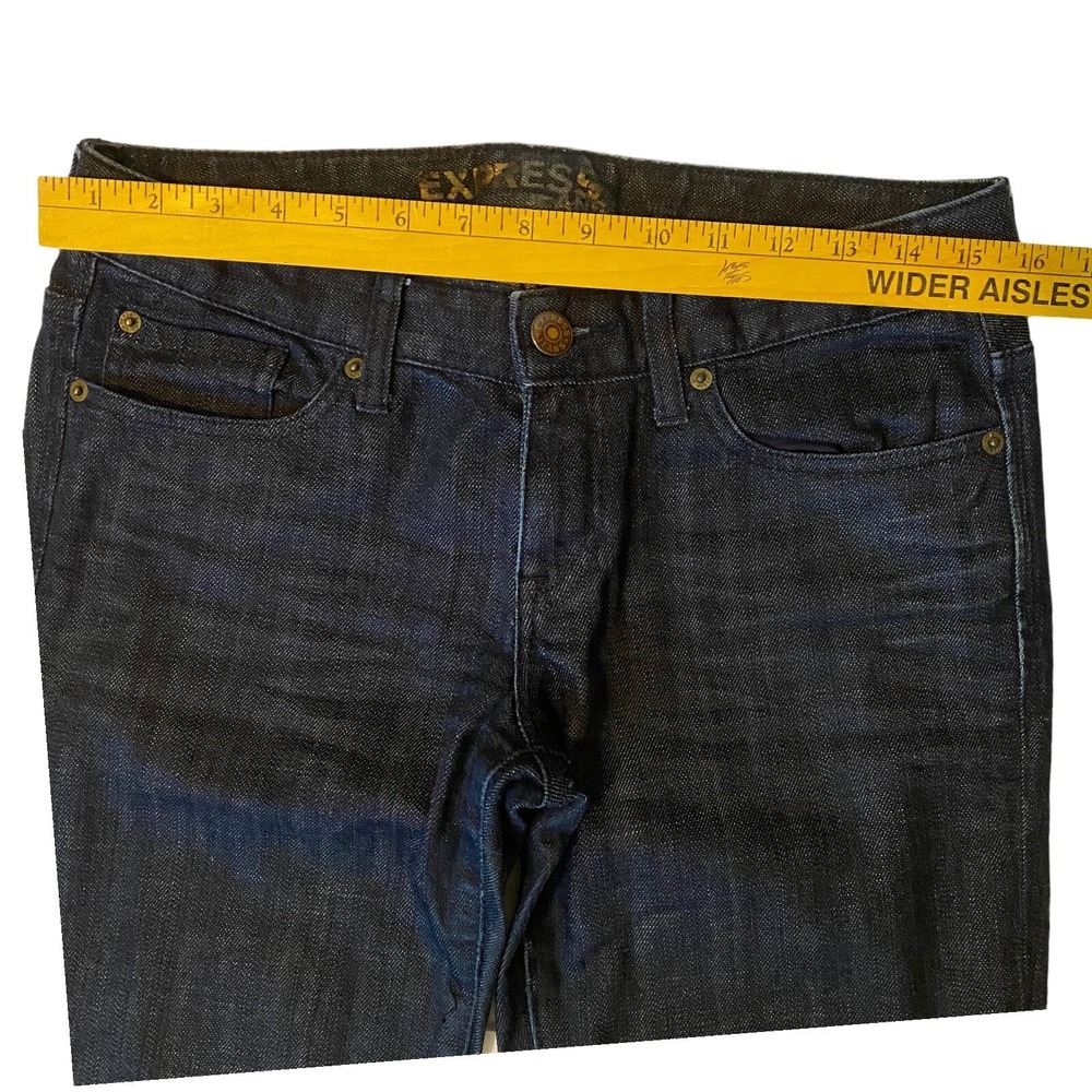 Express Jeans Women Size 6R Boot Cut Cotton Casual Dark Blue Denim - Picture 6 of 11